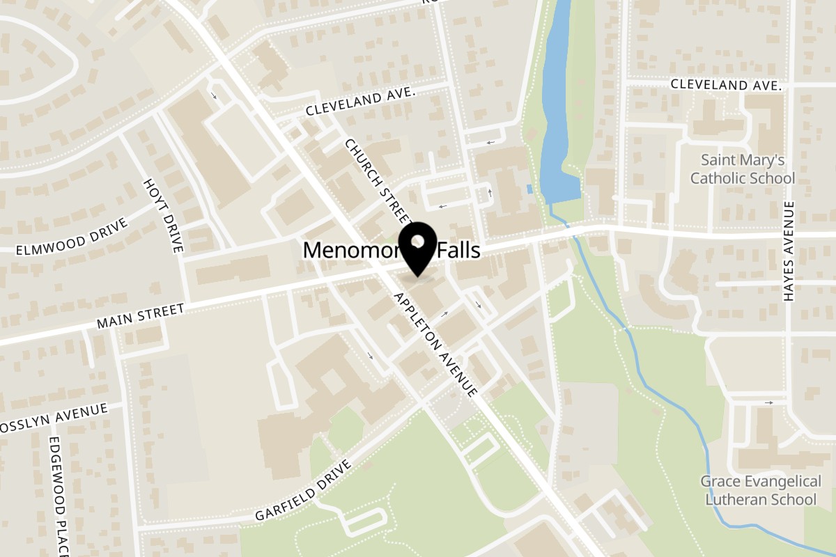 Map showing the location of The Lunch Box Deli on N88W16683 Main St in Menomonee Falls